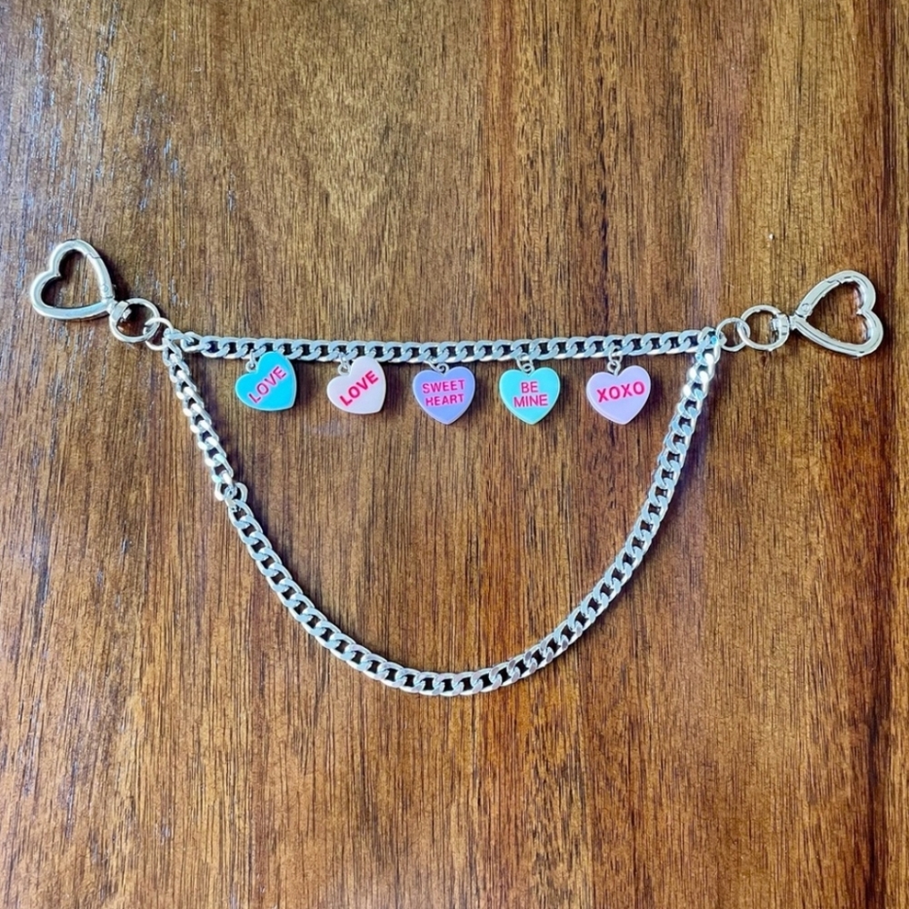 Candy Heart Bag Charm Handmade